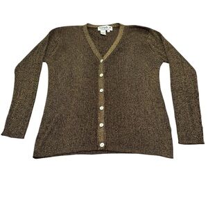 Joseph A Knit Silk Blend Button Down Cardigan Sweater XL